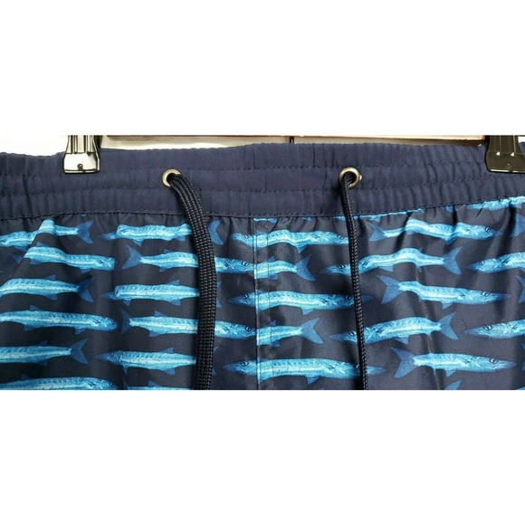 Catalina Swim Shorts Mens Size Medium Blue Trunks Island Fish Summer Beachwear - Picture 3 of 8